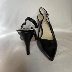 Nine West "Hayle" Black Leather Heel